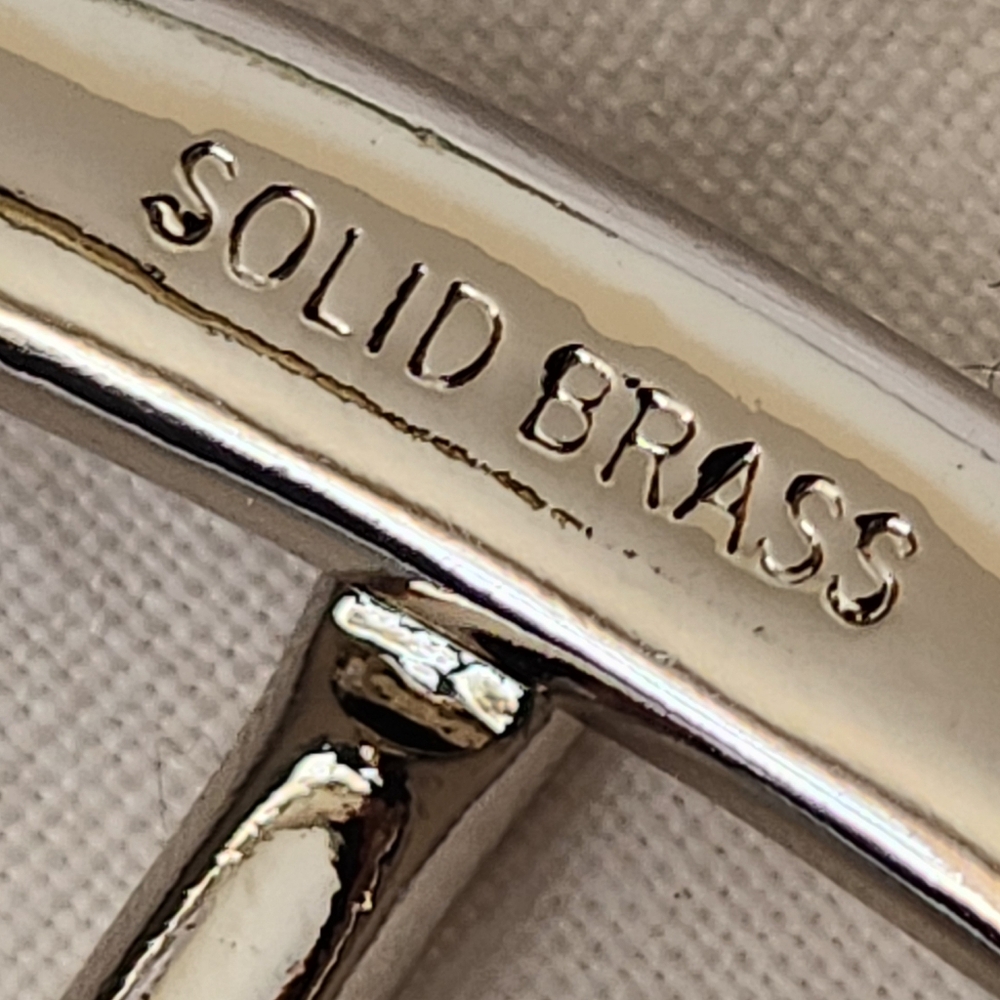 Vineyard Vines Belt Leather Trim Solid Brass Buckle Size 30 - Picture 5 of 13